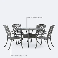 Blanca Dining Set - 4 Seats - Shade Grey