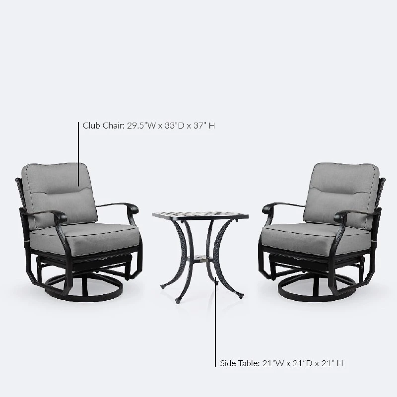 Ivy Swivel Club Chair Set