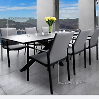 Manhattan Dining Set - 6 Seats - Black