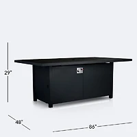 Shoreline 48"x86" Firepit Dining Table