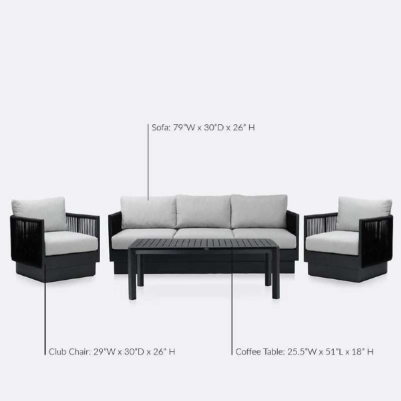 Tokyo Conversation Set with Coffee Table