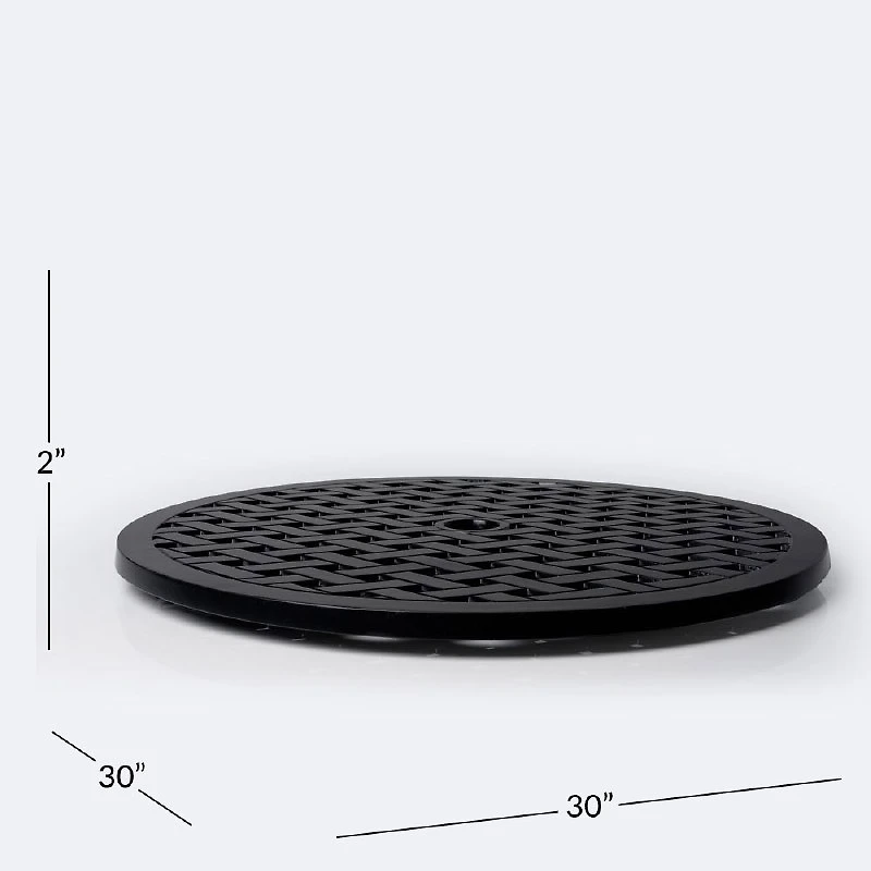 Weave 30" Round Lazy Susan - Black Tippet