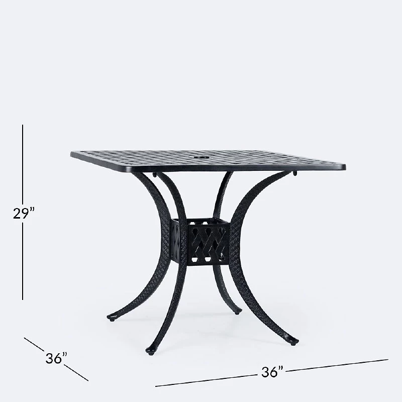 Weave 36" Square Dining Table- Black Tippet