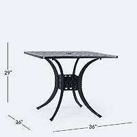 Weave 36" Square Dining Table- Black Tippet