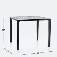 New York 35" Square Dining Table - Black