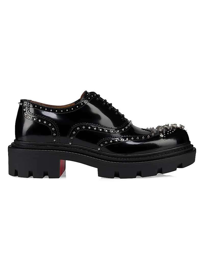 College Strass Leather Oxford Shoes
