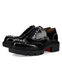 College Strass Leather Oxford Shoes