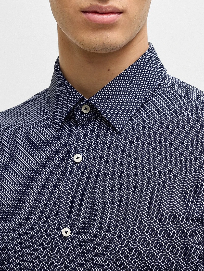 Slim Fit Shirt Geometric Print