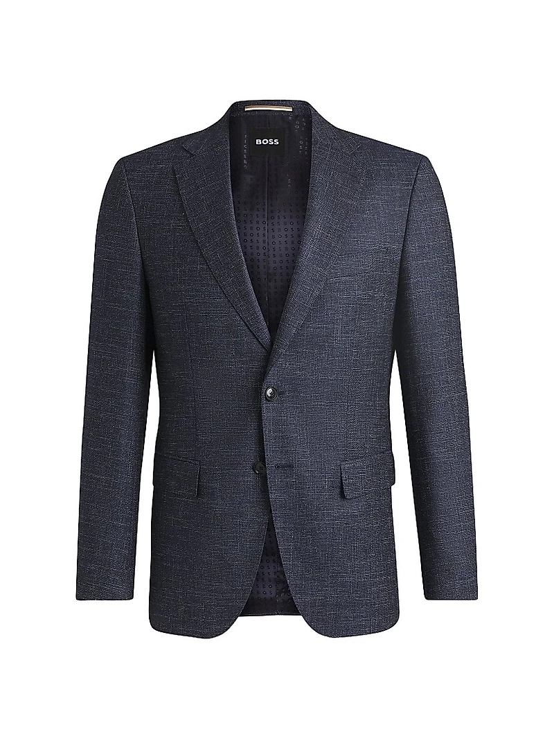 Slim-Fit Suit Jacket Patterned Stretch Fabric