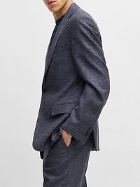 Slim-Fit Suit Jacket Patterned Stretch Fabric