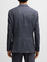 Slim-Fit Suit Jacket Patterned Stretch Fabric