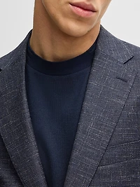 Slim-Fit Suit Jacket Patterned Stretch Fabric