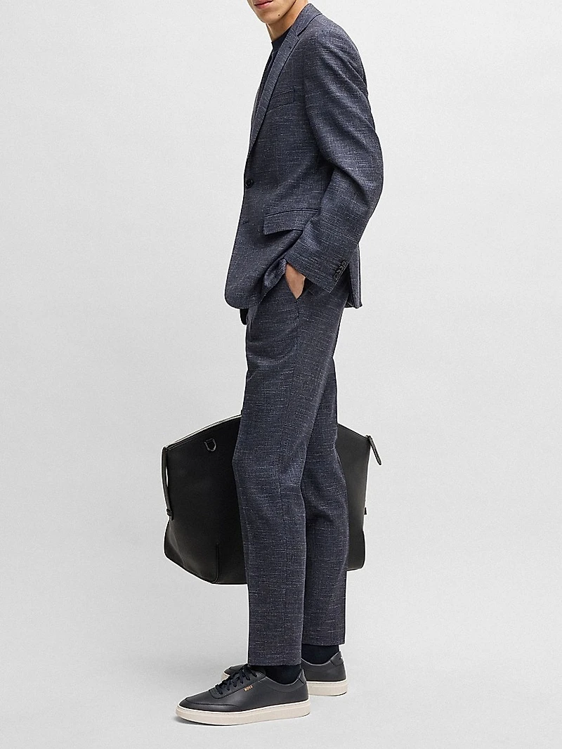 Slim-Fit Suit Jacket Patterned Stretch Fabric