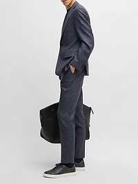 Slim-Fit Suit Jacket Patterned Stretch Fabric