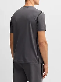 Stretch-Cotton T-Shirt with Tape Trims