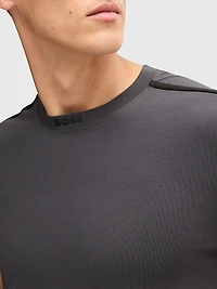 Stretch-Cotton T-Shirt with Tape Trims