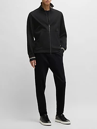 Mercerized Cotton Sweatshirt with Stripe Cuffs