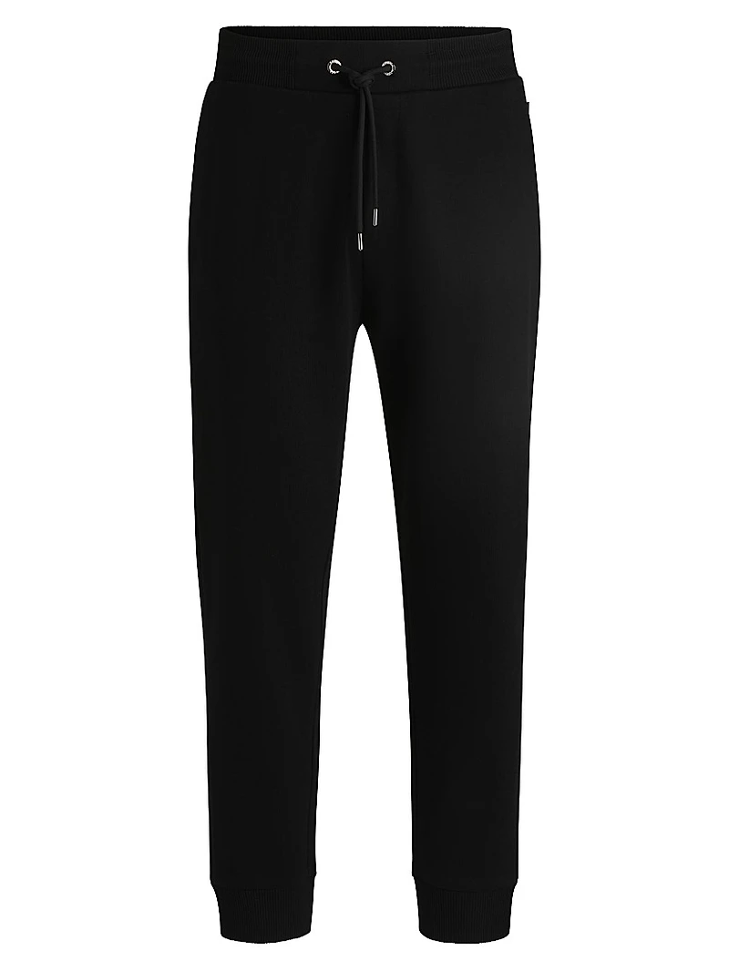 Mercerized Cotton Tracksuit Bottoms with Stripe Waistband