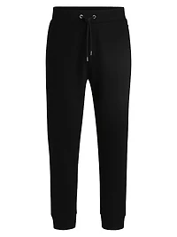 Mercerized Cotton Tracksuit Bottoms with Stripe Waistband