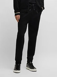 Mercerized Cotton Tracksuit Bottoms with Stripe Waistband