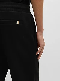 Mercerized Cotton Tracksuit Bottoms with Stripe Waistband