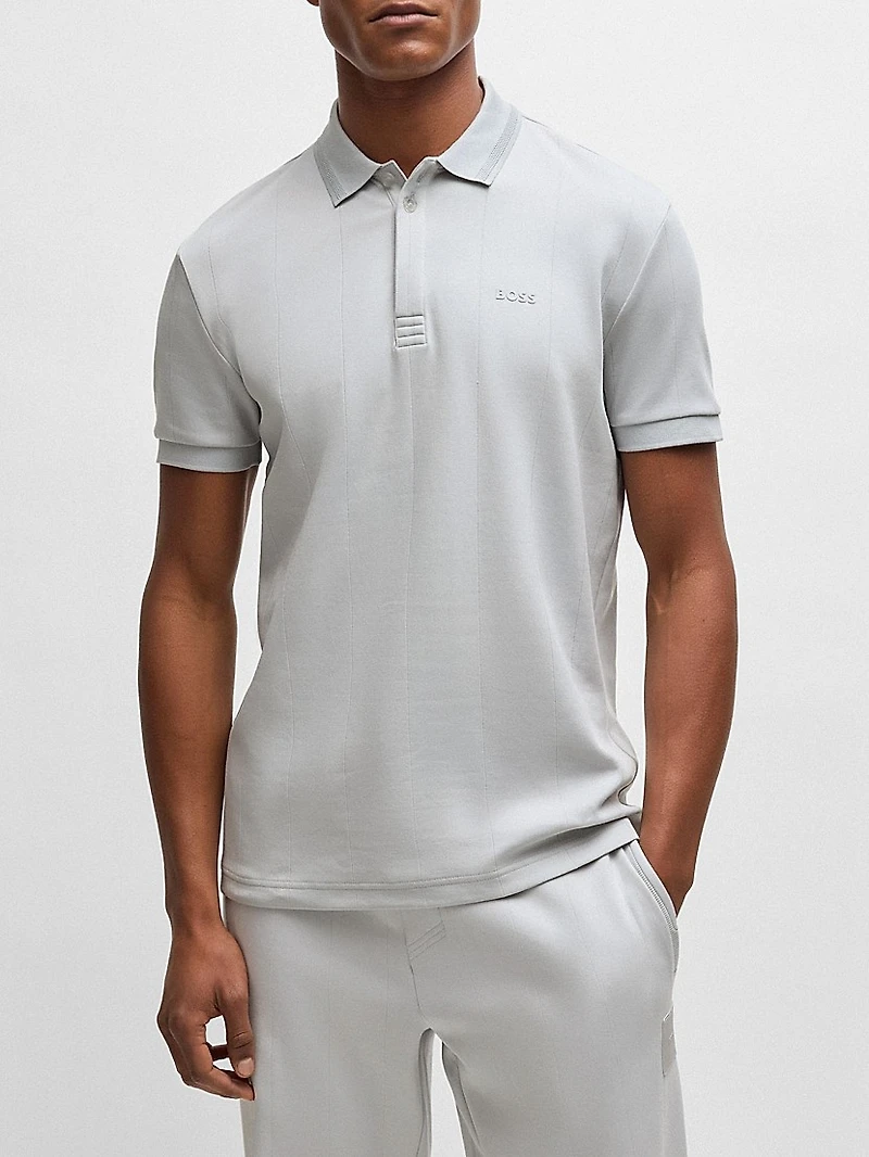Paddy Polo Shirt with Drop-Needle Stitching