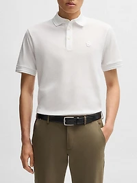 Cotton-Piqué Polo Shirt with Double B Monogram
