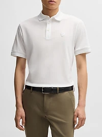 Cotton-Piqué Polo Shirt with Double B Monogram