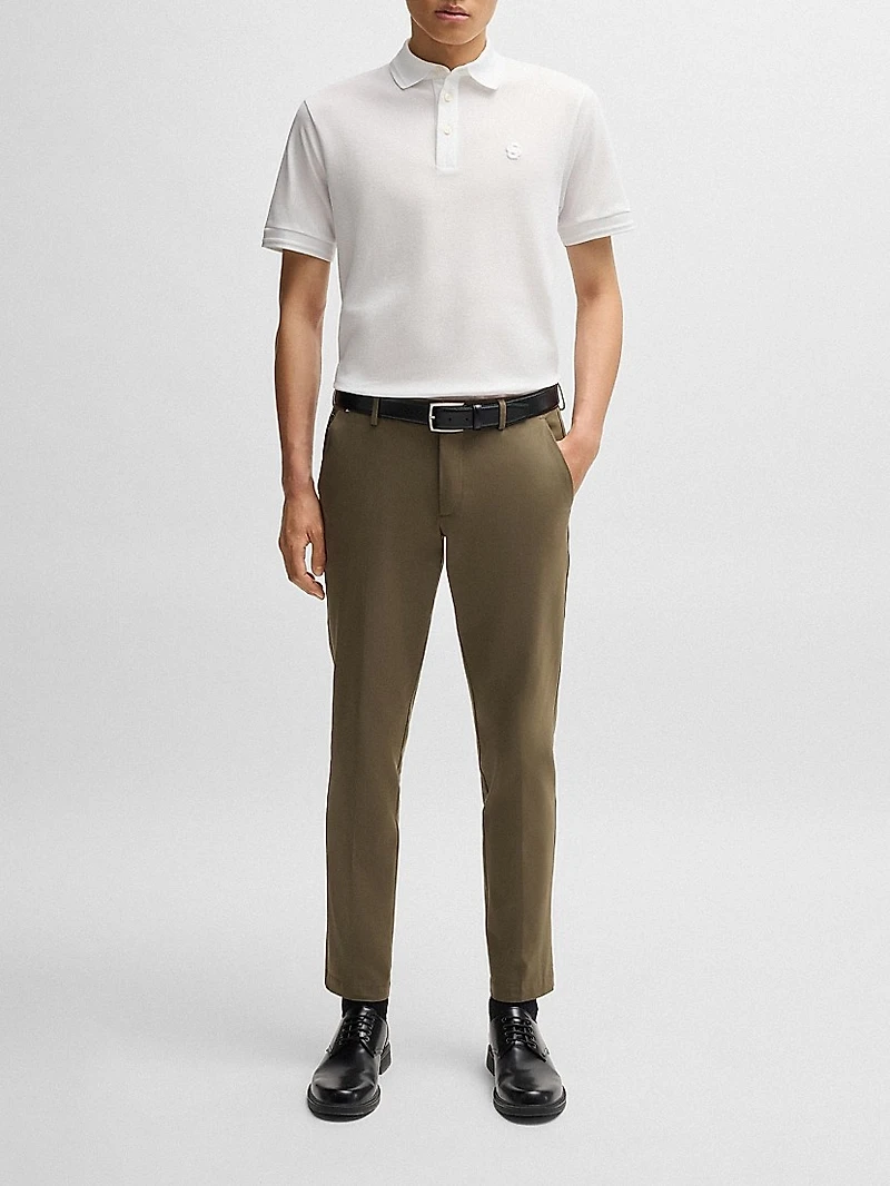 Cotton-Piqué Polo Shirt with Double B Monogram