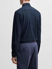 Slim-Fit Shirt Performance-Stretch Jacquard