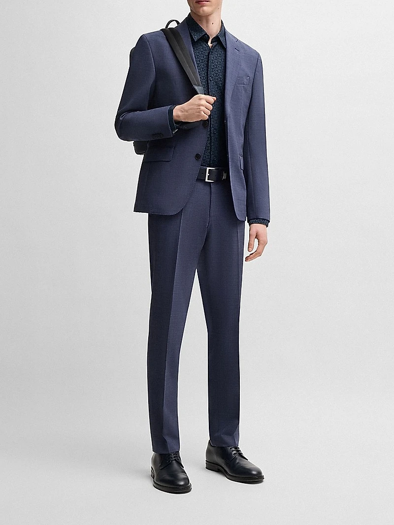 Slim-Fit Shirt Performance-Stretch Jacquard