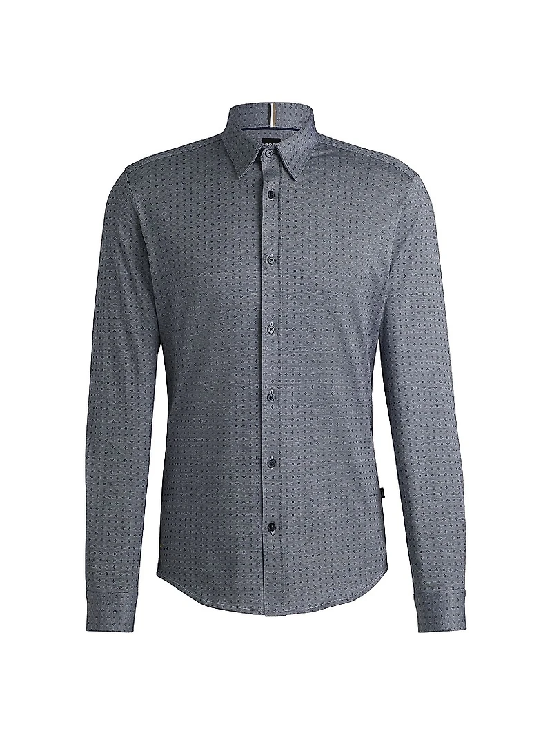 Slim-Fit Shirt Cotton Jacquard