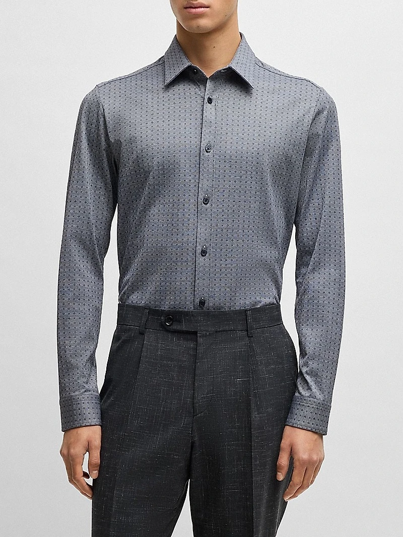 Slim-Fit Shirt Cotton Jacquard
