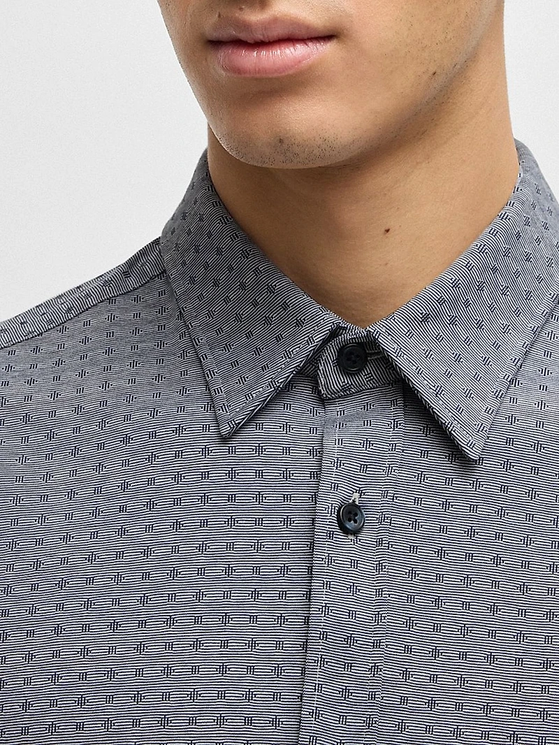 Slim-Fit Shirt Cotton Jacquard