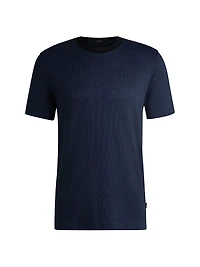 Mercerized-Cotton T-Shirt with Contrast Collar