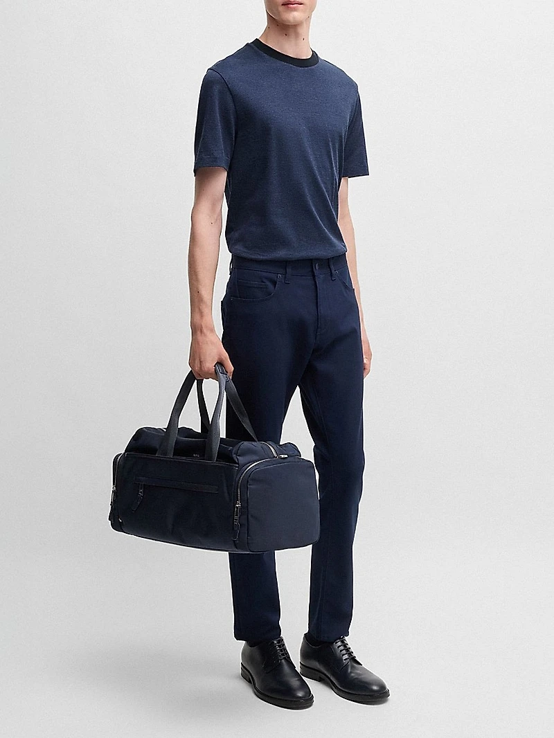 Mercerized-Cotton T-Shirt with Contrast Collar