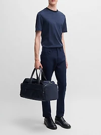 Mercerized-Cotton T-Shirt with Contrast Collar