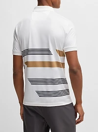Paddy Stretch Jersey Polo Shirt with Stripe Print