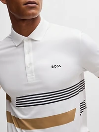 Paddy Stretch Jersey Polo Shirt with Stripe Print