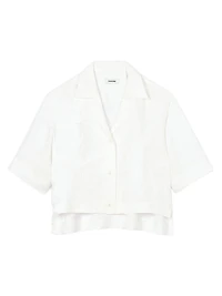 Cropped Shirt with Jacquard Bows