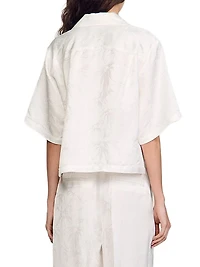 Cropped Shirt with Jacquard Bows