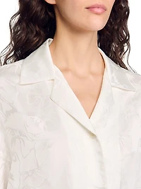 Cropped Shirt with Jacquard Bows