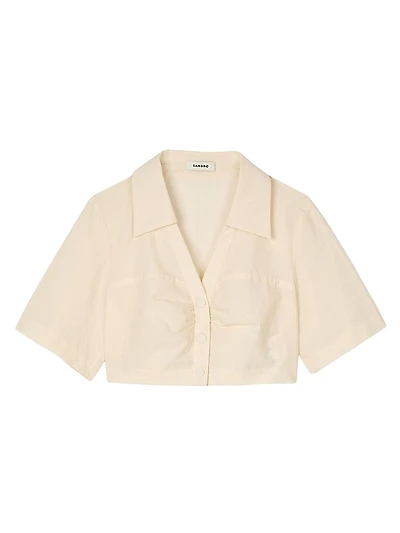 Cropped Gathered Shirt