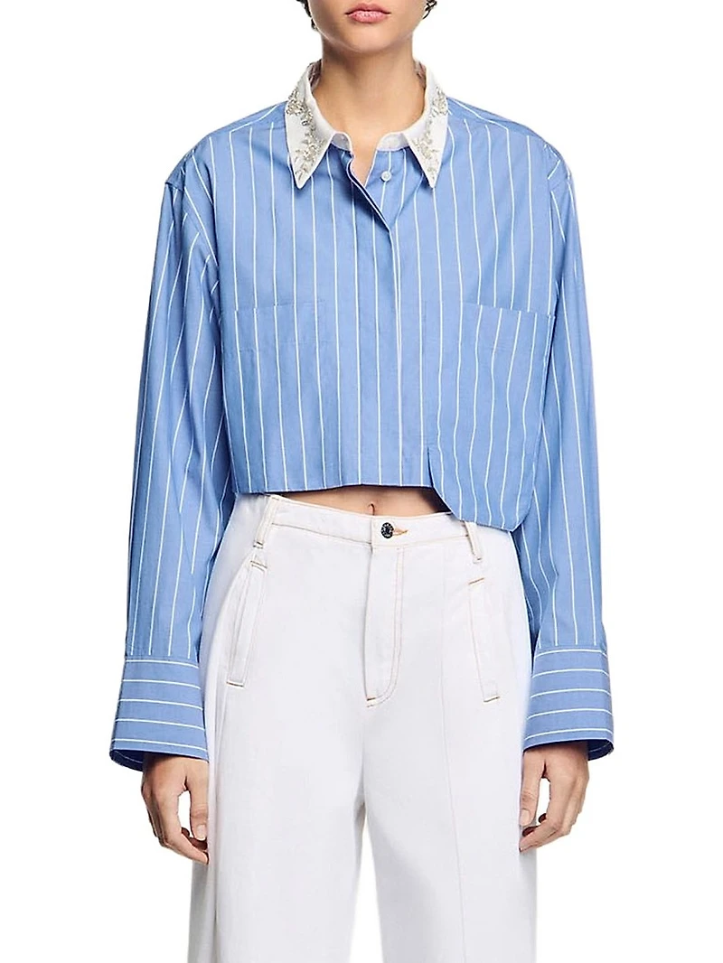 Striped Cropped Shirt