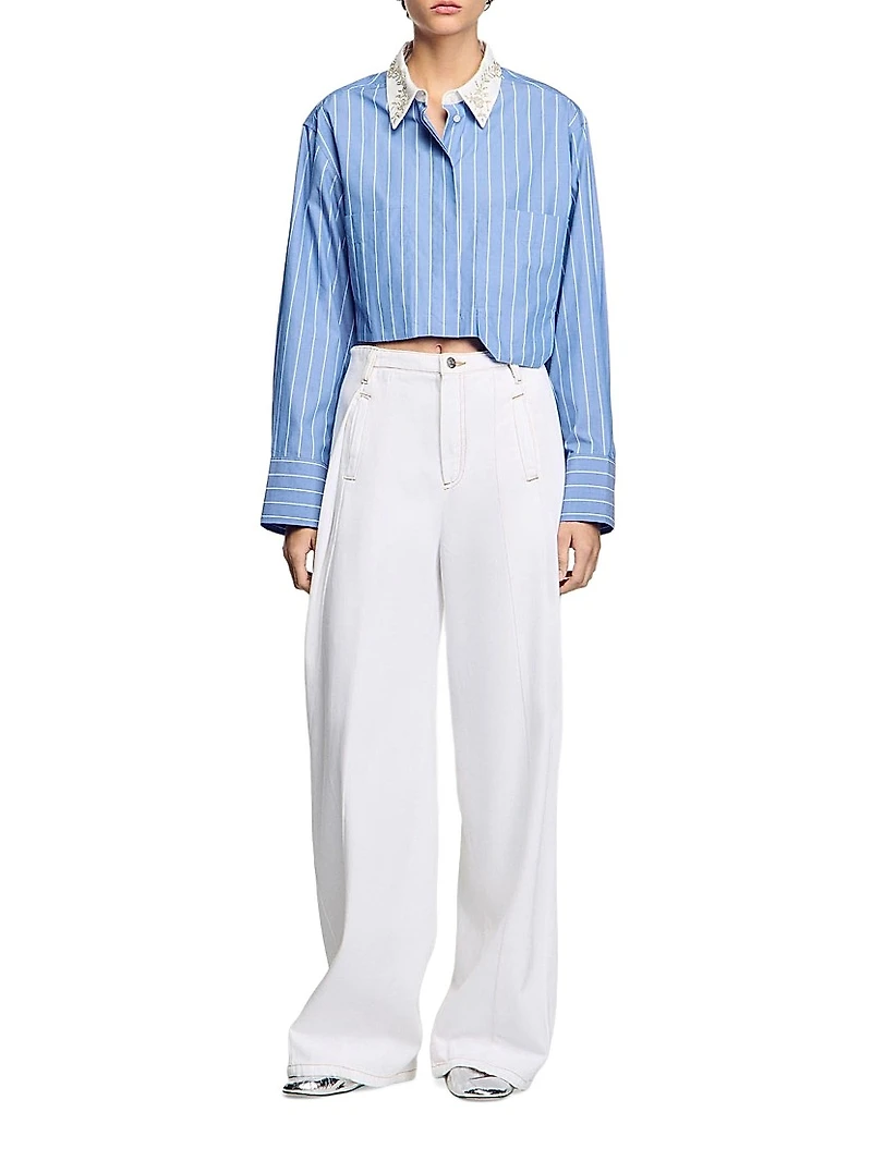 Striped Cropped Shirt