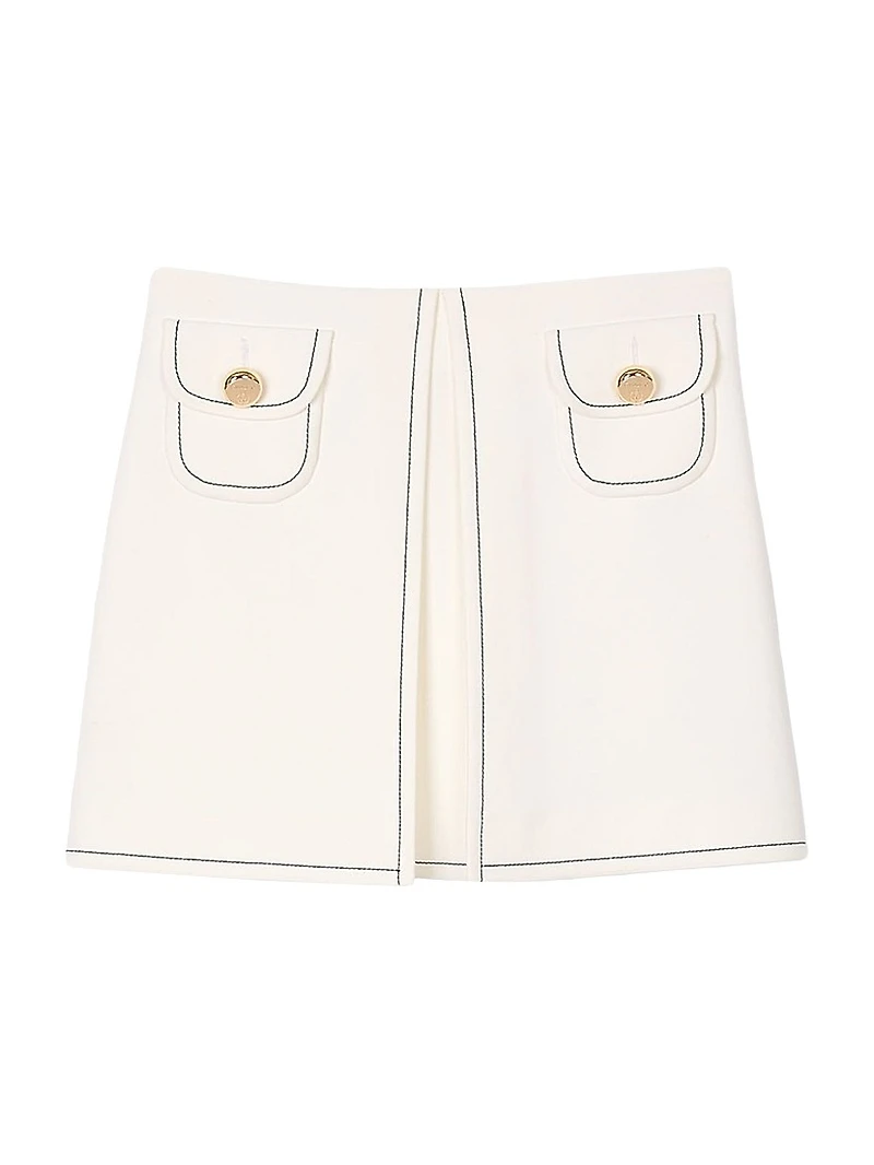 Short Box-Pleated Skirt