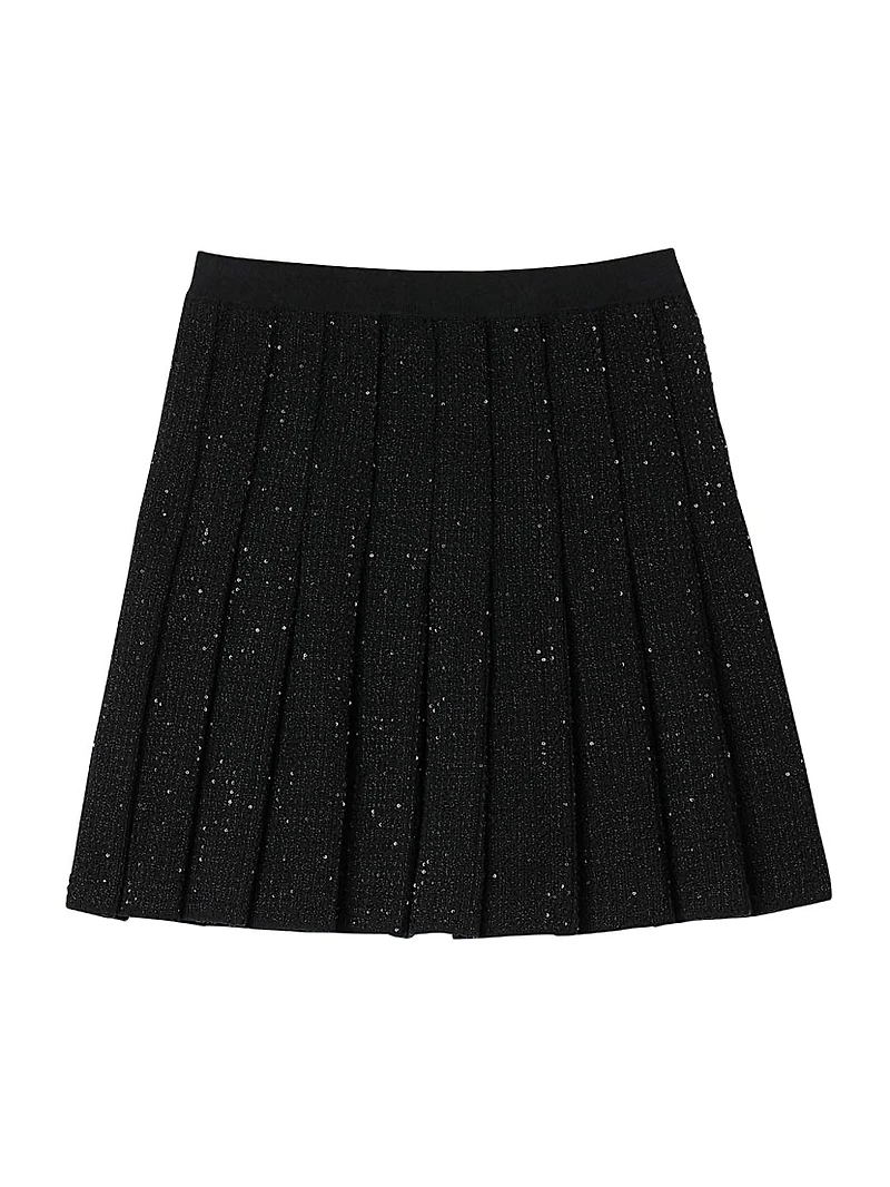Mini Tweed Pleated Skirt
