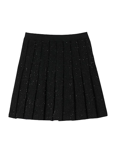 Mini Tweed Pleated Skirt