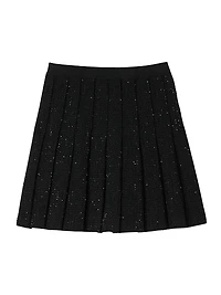 Mini Tweed Pleated Skirt