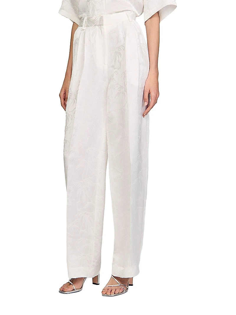 Jacquard Flowers Trousers